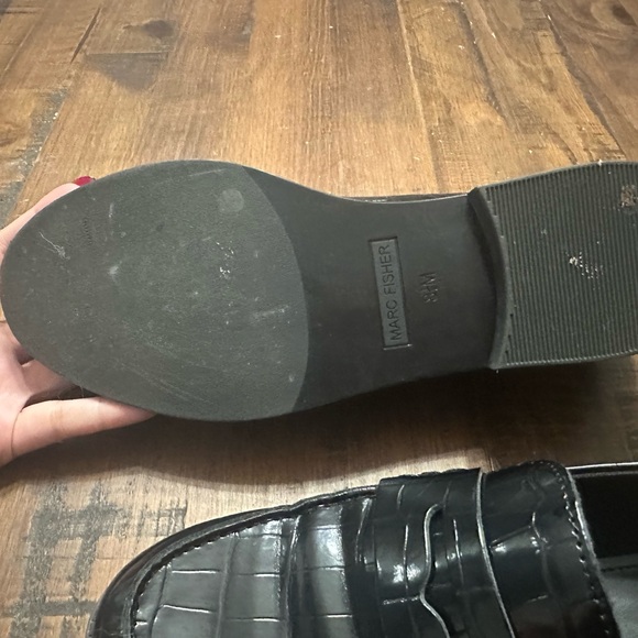 Marc Fisher Glossy Black Loafers - Picture 4 of 5